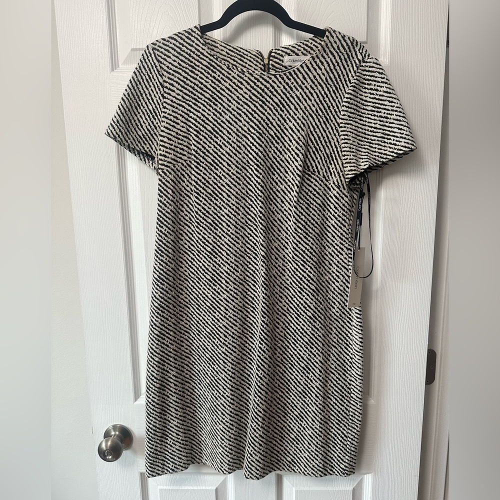 Calvin Klein Monochrome Striped Mini Dress